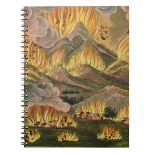 Erdbeben und Eruption des Berges von Asama-y Notizblock