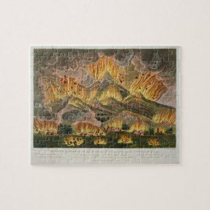 Erdbeben und Eruption des Berges von Asama-y Puzzle