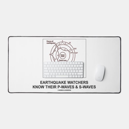 Erdbebenbeobachter kennen ihre P-Waves-S-Waves Schreibtischunterlage (Tastatur & Maus)