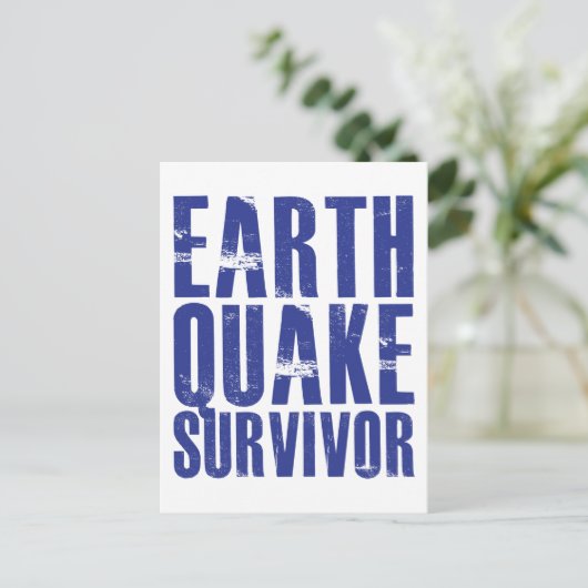 Erdbebenübersiedlung - Blau Postkarte (Stehend Vorderseite)