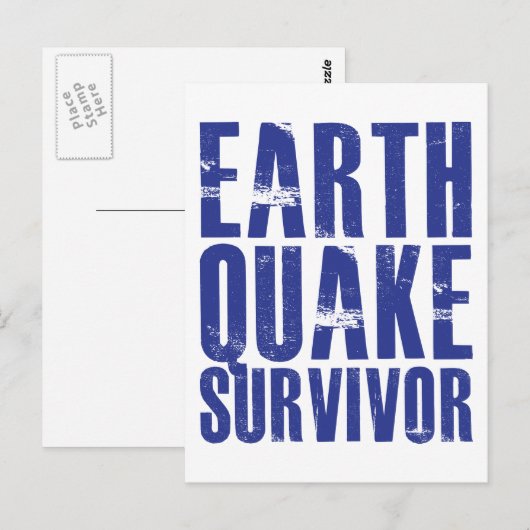 Erdbebenübersiedlung - Blau Postkarte (Vorne/Hinten)