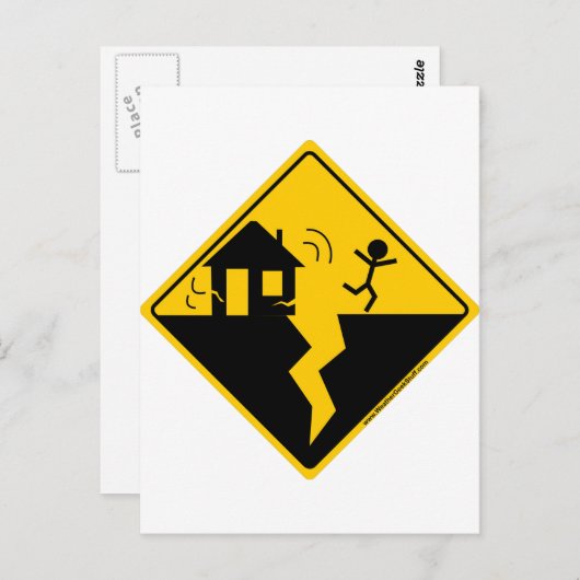 Erdbebenwarnung Postkarte (Vorne/Hinten)