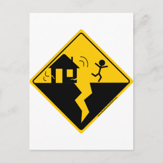Erdbebenwarnung Postkarte