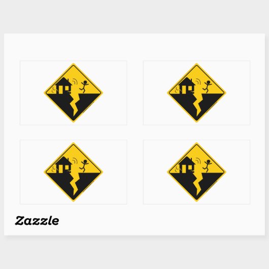 Erdbebenwarnung Rechteckiger Aufkleber (Blatt)