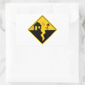 Erdbebenwarnung Rechteckiger Aufkleber (Tasche)