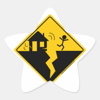 Erdbebenwarnung Stern-Aufkleber