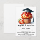 Erdbeer-Abschluss-Cupcake-Brunch-Feier Einladung (Vorne/Hinten)