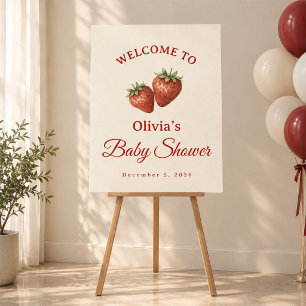 Erdbeer-Baby-Party Poster