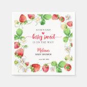 Erdbeer-Baby-Party Serviette (Vorderseite)