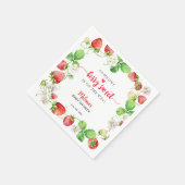 Erdbeer-Baby-Party Serviette (Ecke)
