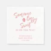 Erdbeer-Baby-Party Serviette (Vorderseite)