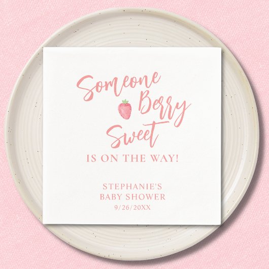 Erdbeer-Baby-Party Serviette