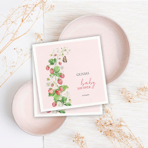 Erdbeer-Baby-Party Serviette