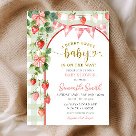 Erdbeer-Baby-Shower-Einladung Einladung