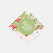 Erdbeer-Baby-Shower "Sie wird bald hier sein" Serviette (Ecke)