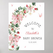 Erdbeer-Baby-Shower-Willkommen  Poster (Vorne)