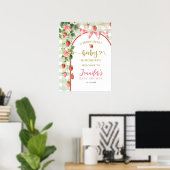 Erdbeer-Baby-Shower-Willkommensschild Poster (Heimbüro)