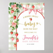 Erdbeer-Baby-Shower-Willkommensschild Poster (Vorne)