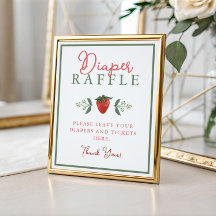 Erdbeer-Baby-Shower-Windel-Raffel-Schild