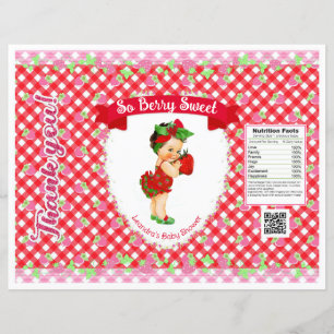 Erdbeer-Baby-Thema Rot Gingham Chip-Tüte