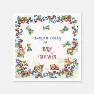 Erdbeer Blaubeer Baby Shower Serviette
