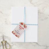 Erdbeer-Blumen-Baby-Shower Geschenkanhänger (Mit Garn)