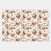 Erdbeer-Blumen-Geschenkpapier-Bundle-Set Geschenkpapier Set (Vorderseite 2)