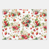 Erdbeer-Blumen-Geschenkpapier-Bundle-Set Geschenkpapier Set (Vorderseite)