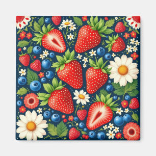 Erdbeer-Blumenmagnet Magnet