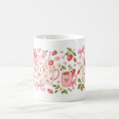 Erdbeer-Blüten-Teeparty Kaffeetasse (Mittel)