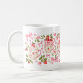 Erdbeer-Blüten-Teeparty Kaffeetasse (Links)