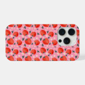 Erdbeer-Blütenmuster iPhone Hülle (Rückseite (Horizontal))