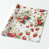 Erdbeer-Botanik-Geschenkverpackungspapier Geschenkpapier (Ungerollt)