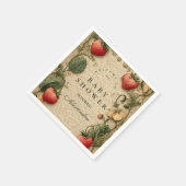 Erdbeer Cottagecore Babyparty Serviette (Ecke)