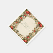 Erdbeer Cottagecore Botanische Hochzeitsdusche Serviette (Ecke)