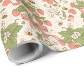 Erdbeer-Cottagecore-Geschenkpapier  Geschenkpapier (Rolleneckpunkt)