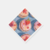 Erdbeer-Cupcakes | Frucht-Aquarell-Feierlich Serviette (Ecke)