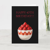 Erdbeer-Dessert-Geburtstag Karte (Vorderseite)