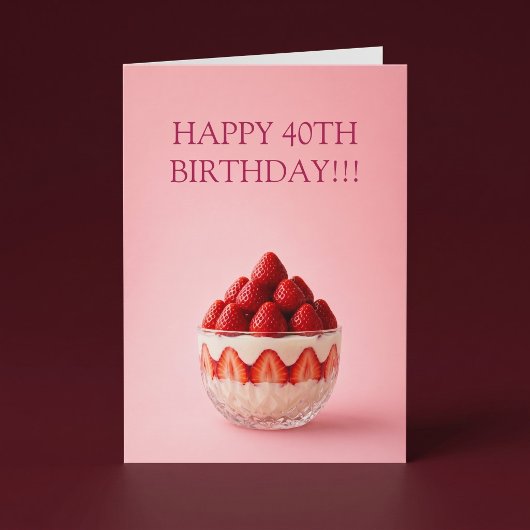 Erdbeer-Dessert-Geburtstag Karte