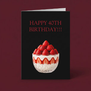 Erdbeer-Dessert-Geburtstag Karte
