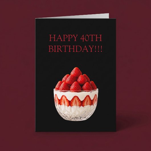 Erdbeer-Dessert-Geburtstag Karte