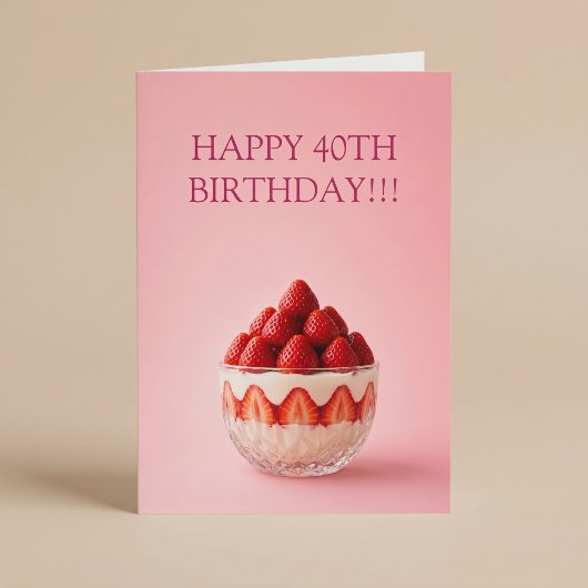 Erdbeer-Dessert-Geburtstag Karte
