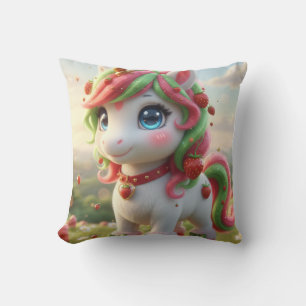 Erdbeer-Einhorn Kissen