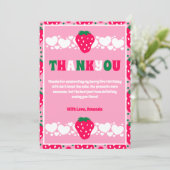 Erdbeer-Erstgeburtstagsfeier Dankeskarte (Stehend Vorderseite)