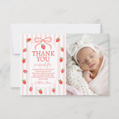 Erdbeer-Foto-Dankeskarten Einladung (Vorderseite)