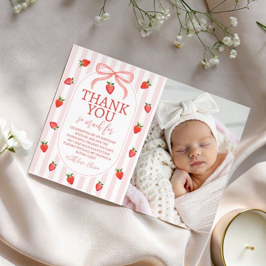 Erdbeer-Foto-Dankeskarten Einladung