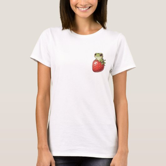 Erdbeer-Frosch-Lächeln T-Shirt (Vorderseite)