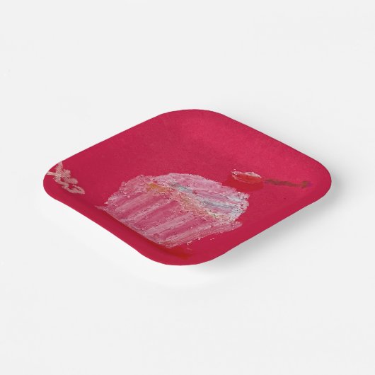 Erdbeer-Frosting Pappteller (Gewinkelt)