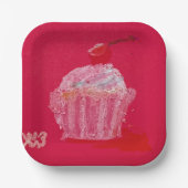 Erdbeer-Frosting Pappteller (Vorderseite)