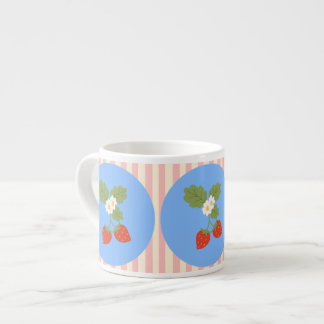 Erdbeer-Frucht mit rosa und cremefarbenen Streifen Espressotasse